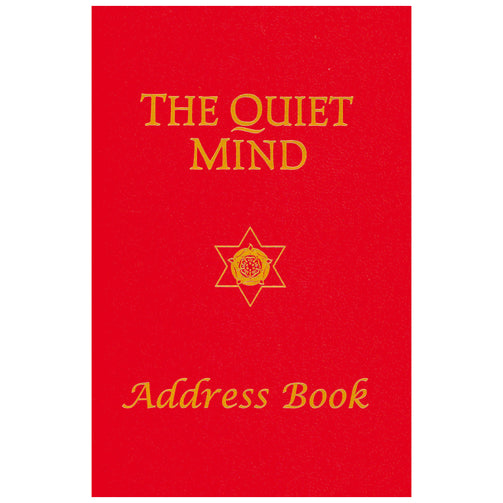 The Quiet Mind address book with red cover